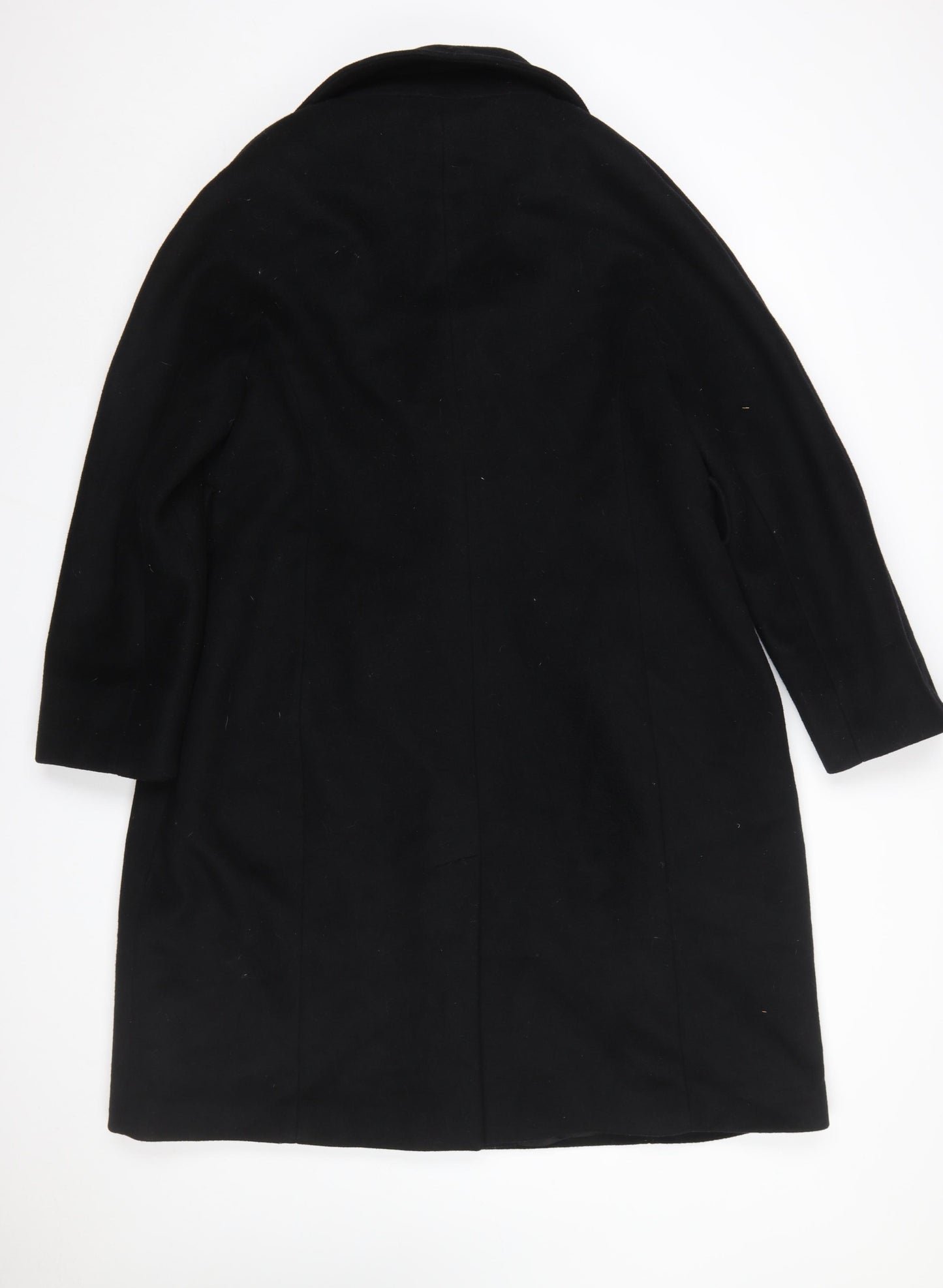 Elena Miro Womens Black Wool Blend Overcoat UK 14 Long Sleeve