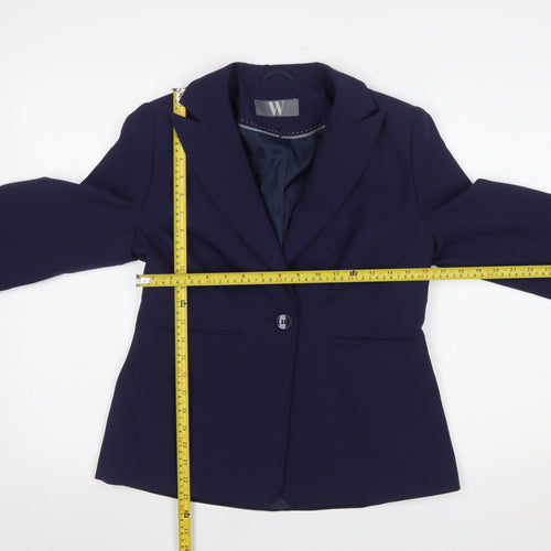 BHS Women French Blue Size 12 Polyester Single-Breasted Blazer