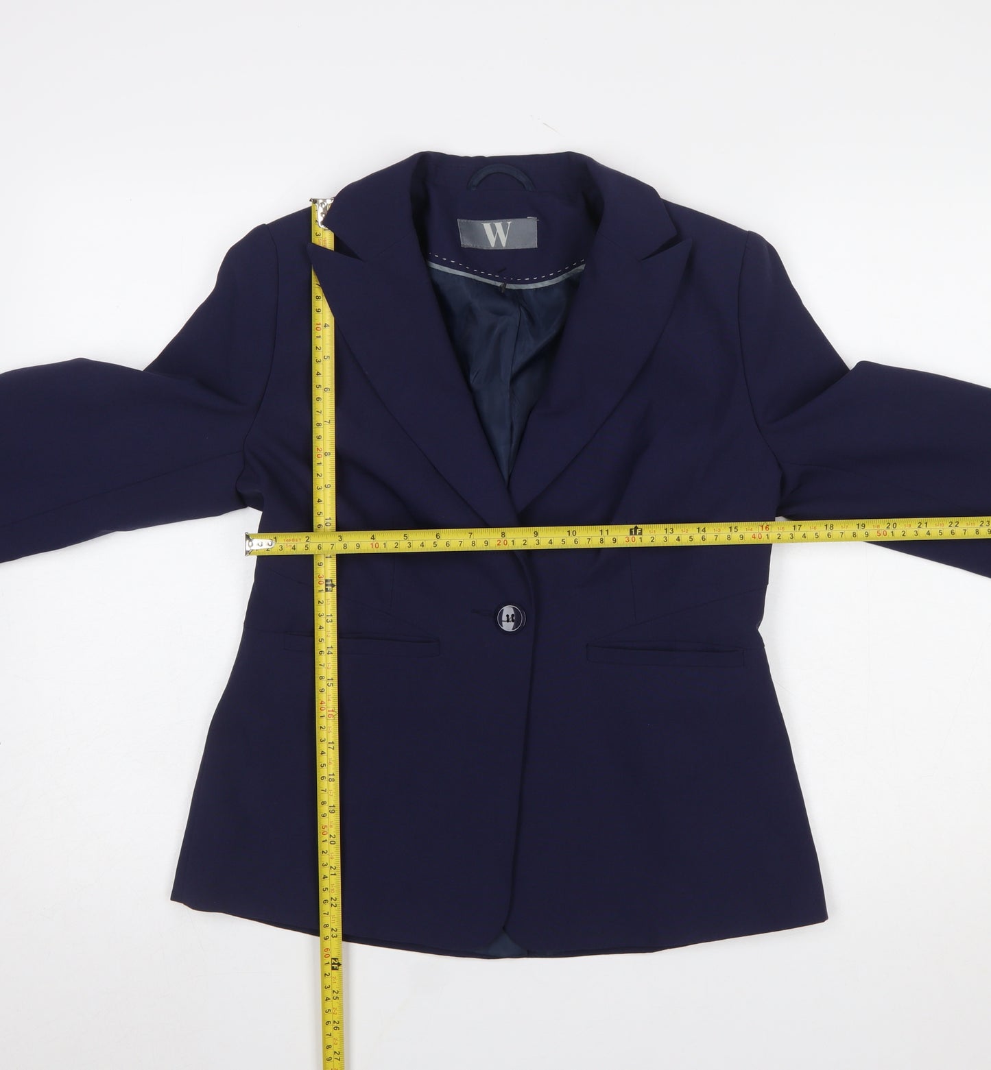 BHS Women French Blue Size 12 Polyester Single-Breasted Blazer