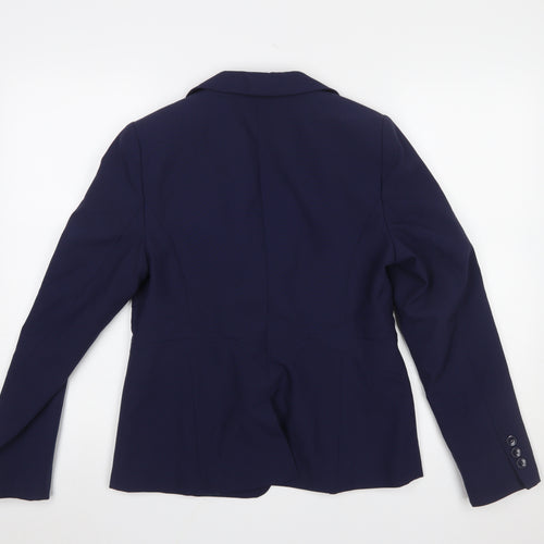 BHS Women French Blue Size 12 Polyester Single-Breasted Blazer