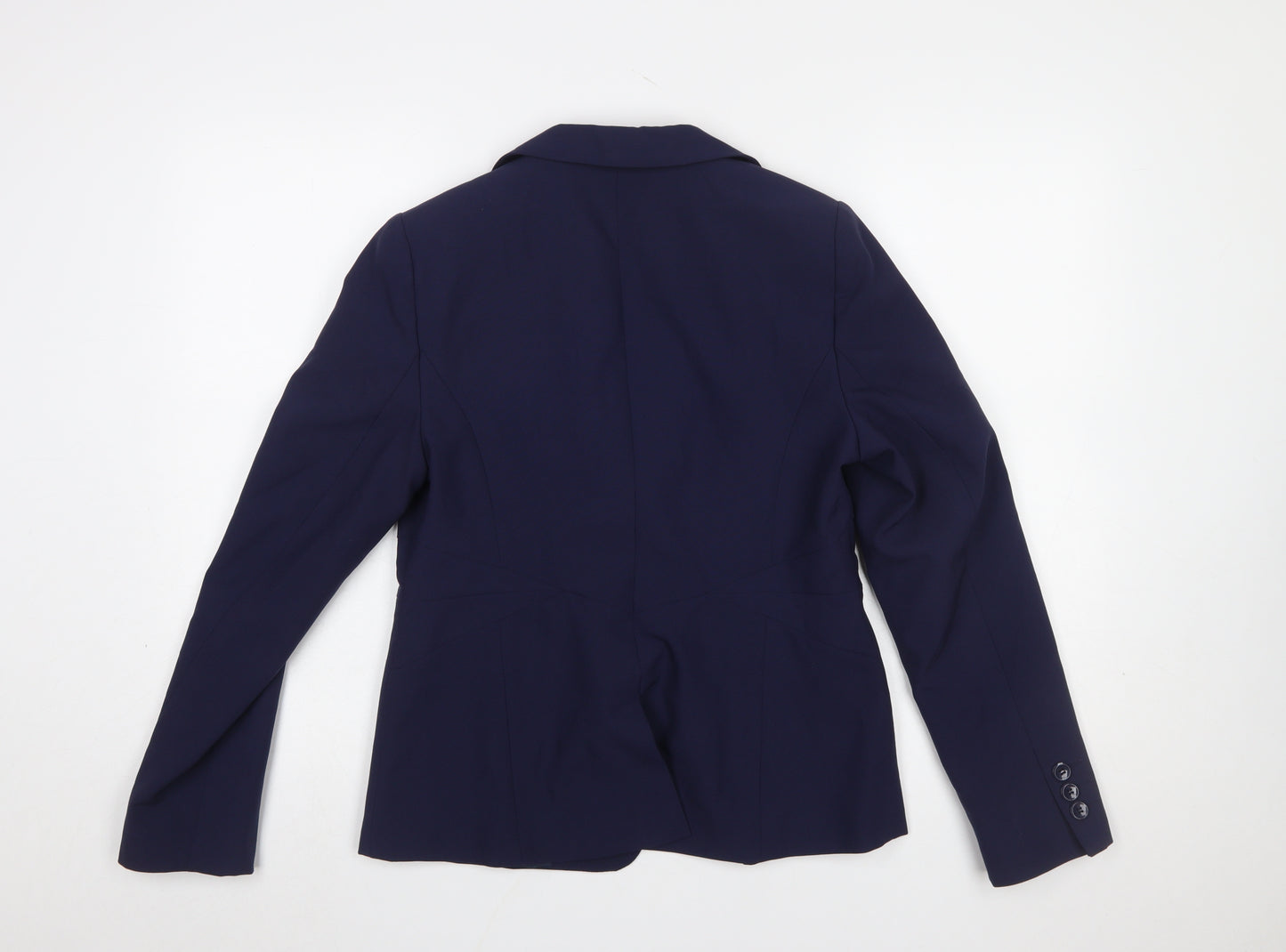 BHS Women French Blue Size 12 Polyester Single-Breasted Blazer