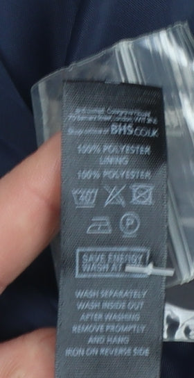 BHS Women French Blue Size 12 Polyester Single-Breasted Blazer