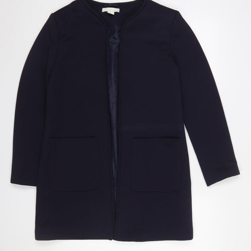 H&M Women Navy Blue Regular Fit Long Sleeve Jacket UK 10