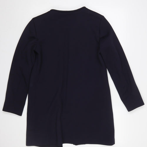 H&M Women Navy Blue Regular Fit Long Sleeve Jacket UK 10