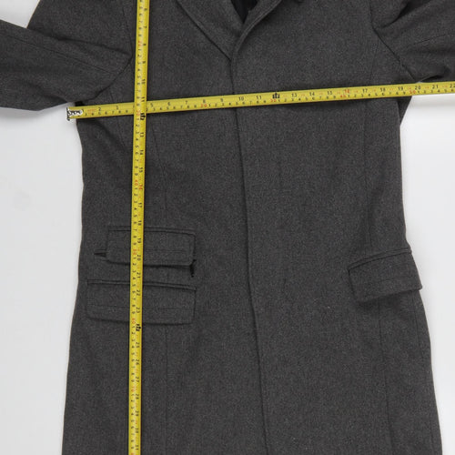 Jasper Conran Men’s Grey Wool Overcoat Small Mid-Length Classic Style