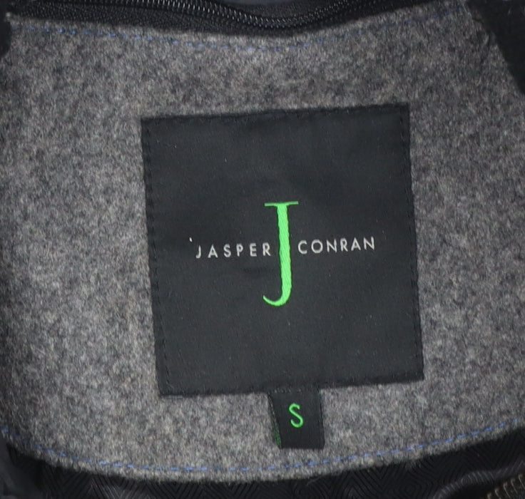 Jasper Conran Men’s Grey Wool Overcoat Small Mid-Length Classic Style