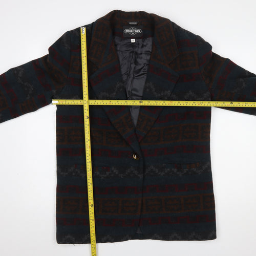 Braetan Womens Multicoloured Wool Blend Geometric Blazer M