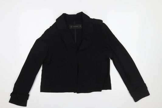 Zara Basic Women's Black Cropped Jacket Size 8 Classic Style