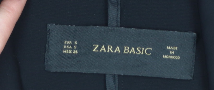 Zara Basic Women's Black Cropped Jacket Size 8 Classic Style