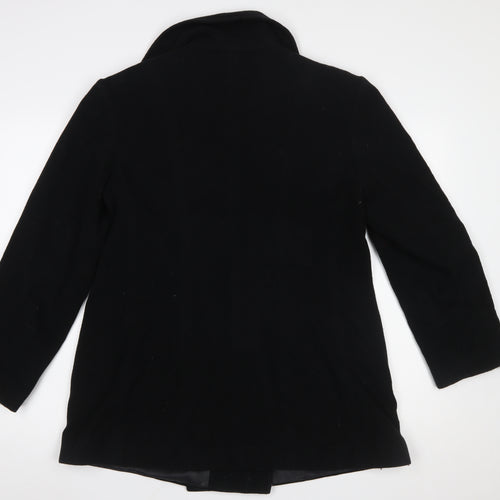 Outfit Womens Black Wool Cashmere Blend Pea Coat Size 14