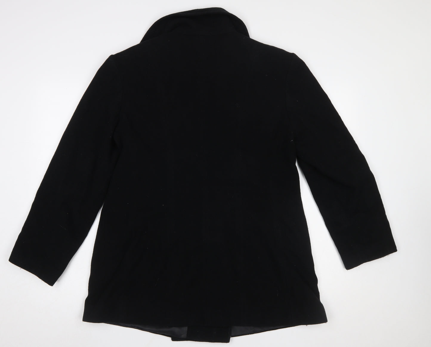 Outfit Womens Black Wool Cashmere Blend Pea Coat Size 14
