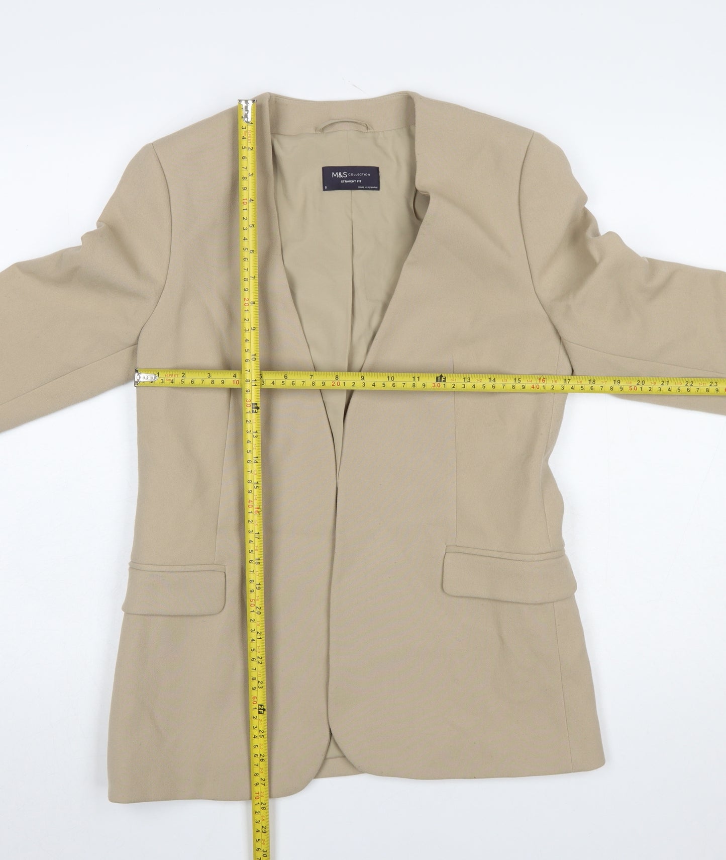 Marks and Spencer Women’s Beige Tailored Blazer Jacket Size 8