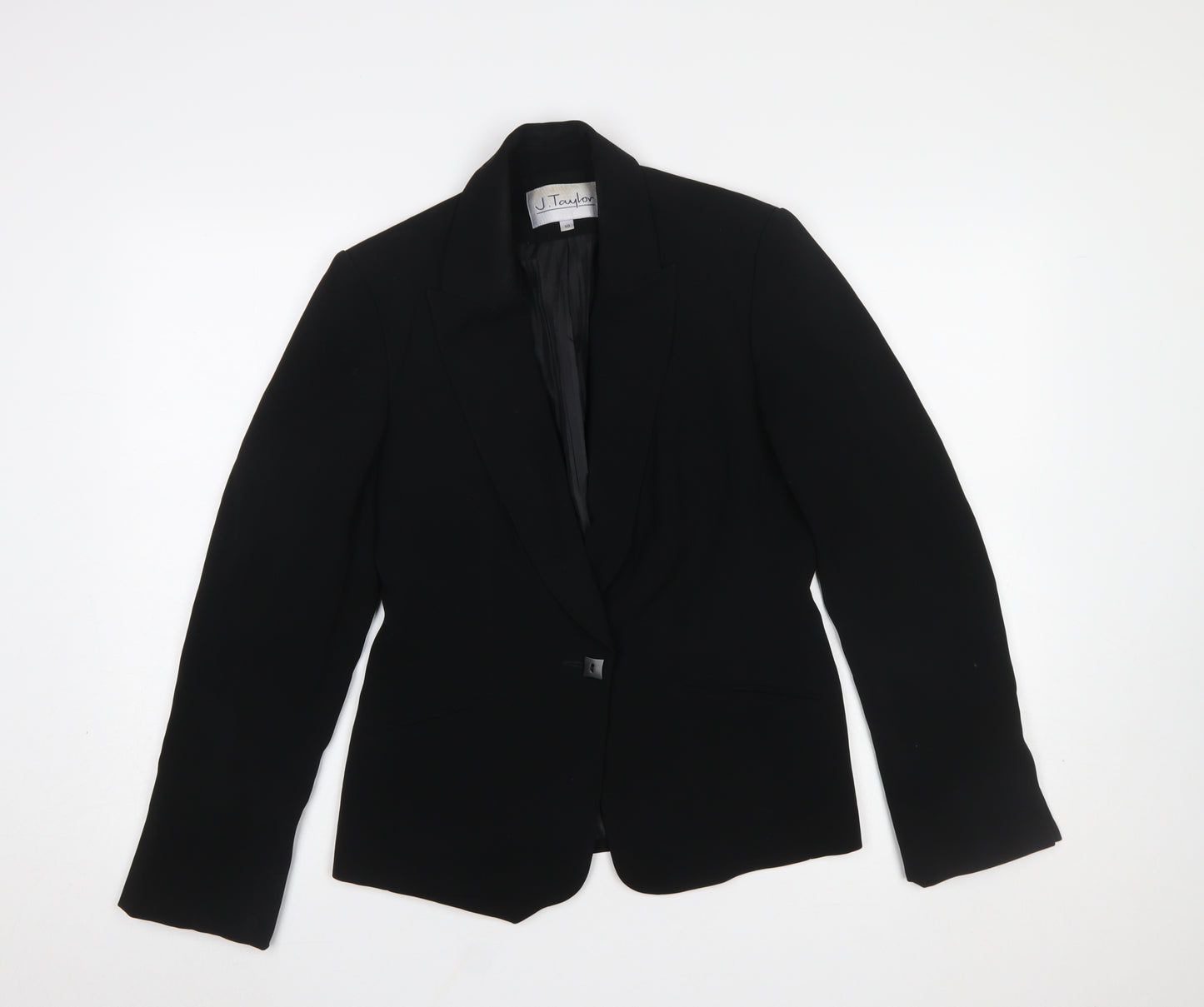 J.Taylor Womens Black Size 10 Single-Breasted Blazer