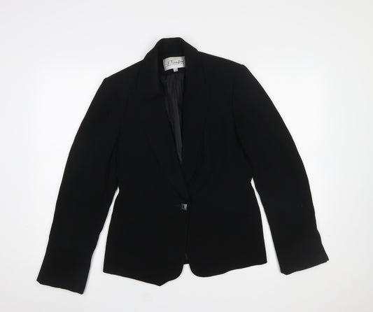 J.Taylor Womens Black Size 10 Single-Breasted Blazer