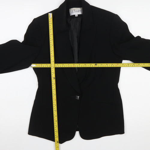 J.Taylor Womens Black Size 10 Single-Breasted Blazer