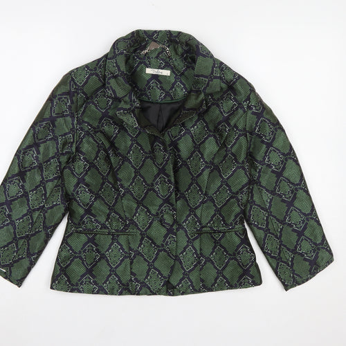Darling London Green Geometric Jacquard Blazer Women's Size 12
