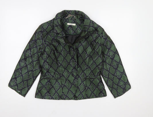 Darling London Green Geometric Jacquard Blazer Women's Size 12