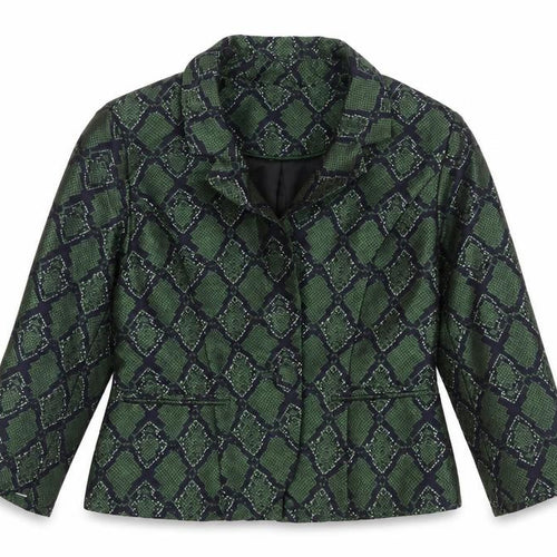 Darling London Green Geometric Jacquard Blazer Women's Size 12