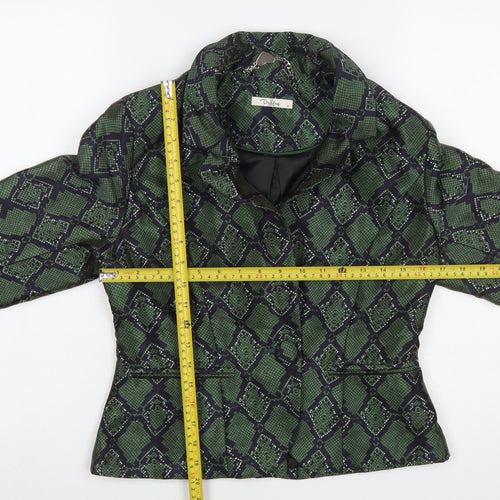 Darling London Green Geometric Jacquard Blazer Women's Size 12