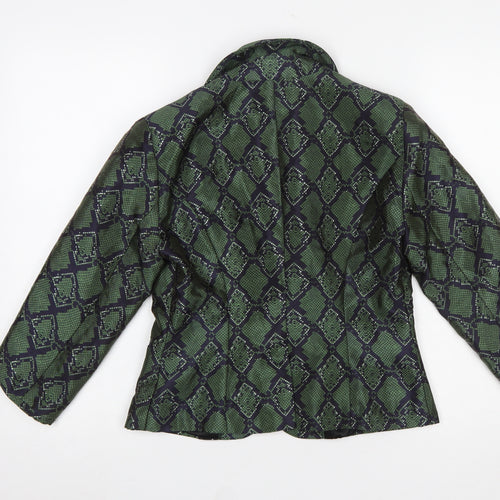 Darling London Green Geometric Jacquard Blazer Women's Size 12