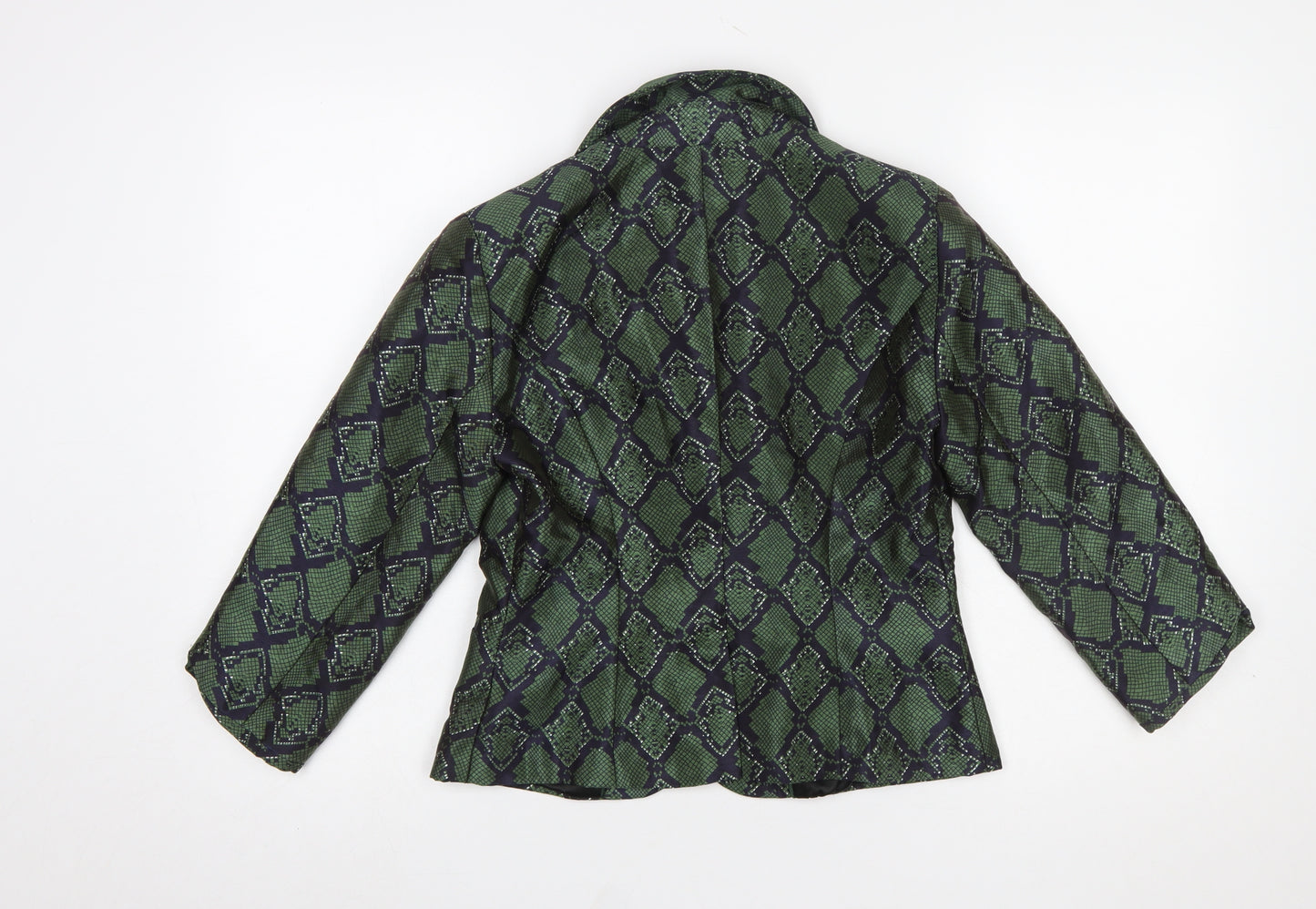 Darling London Green Geometric Jacquard Blazer Women's Size 12
