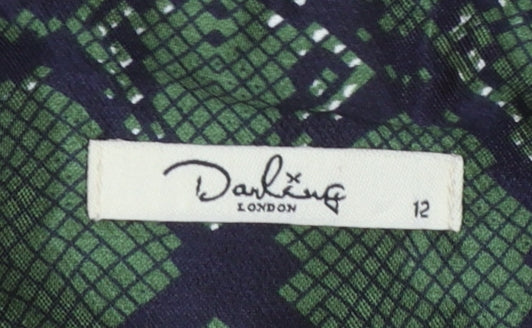 Darling London Green Geometric Jacquard Blazer Women's Size 12