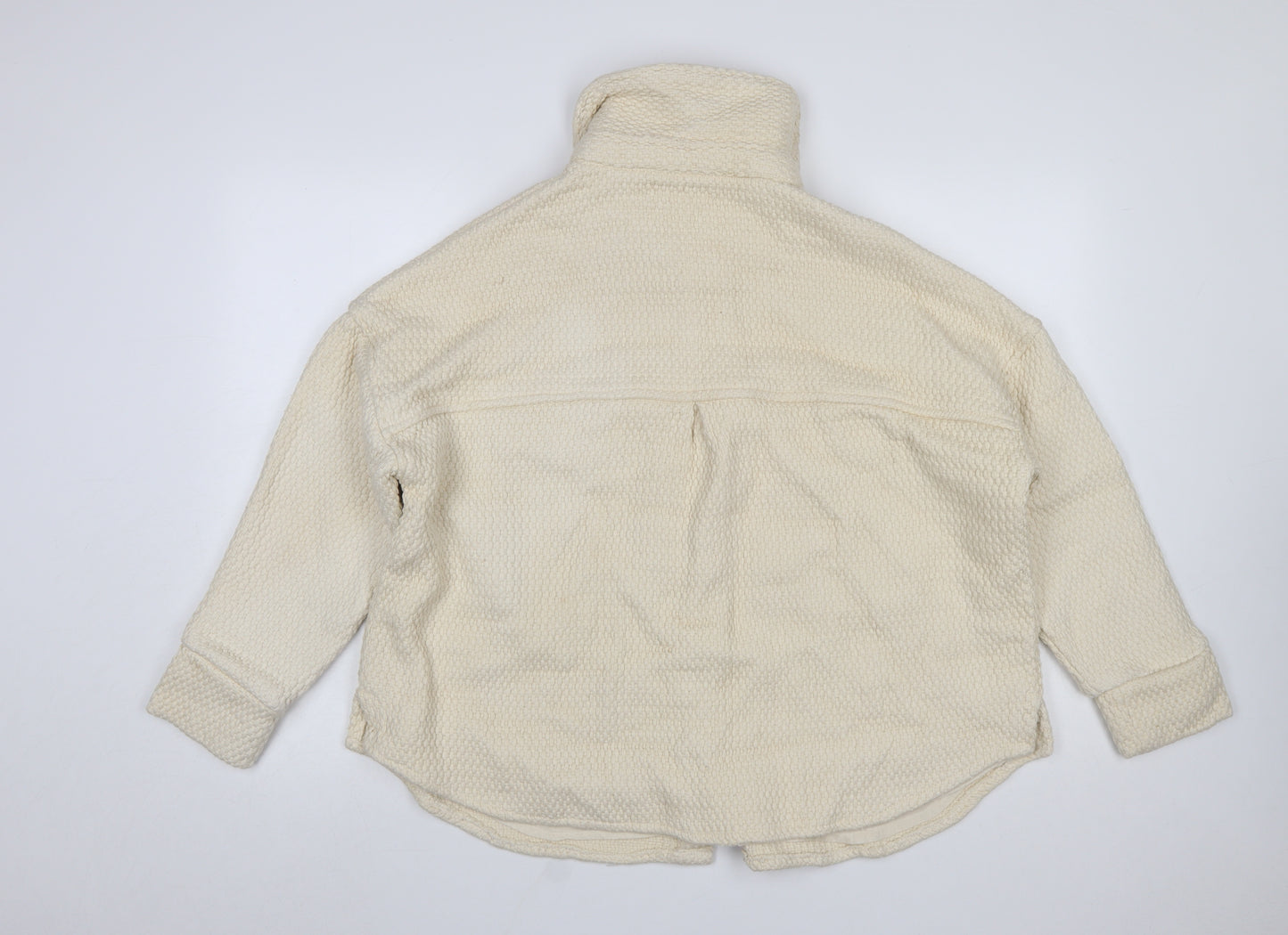 Native Youth Women Beige Cotton Button Jacket Size S