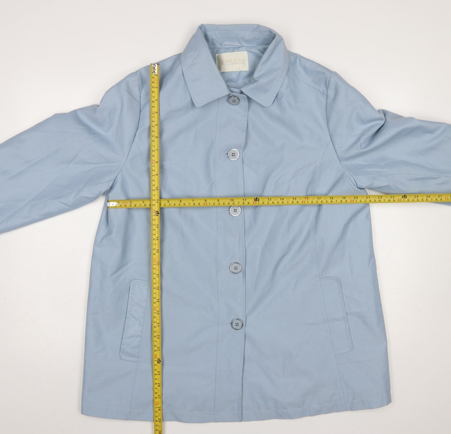 Rowlands of Bath Women's Blue Size 14 Mid-Length Blazer Jacket
