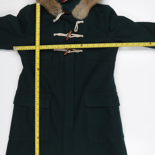 Comptoir des Cotonniers Women's Green Wool Duffle Coat Size 8