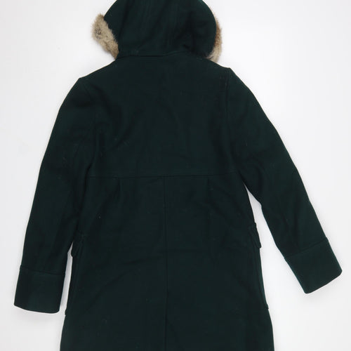 Comptoir des Cotonniers Women's Green Wool Duffle Coat Size 8