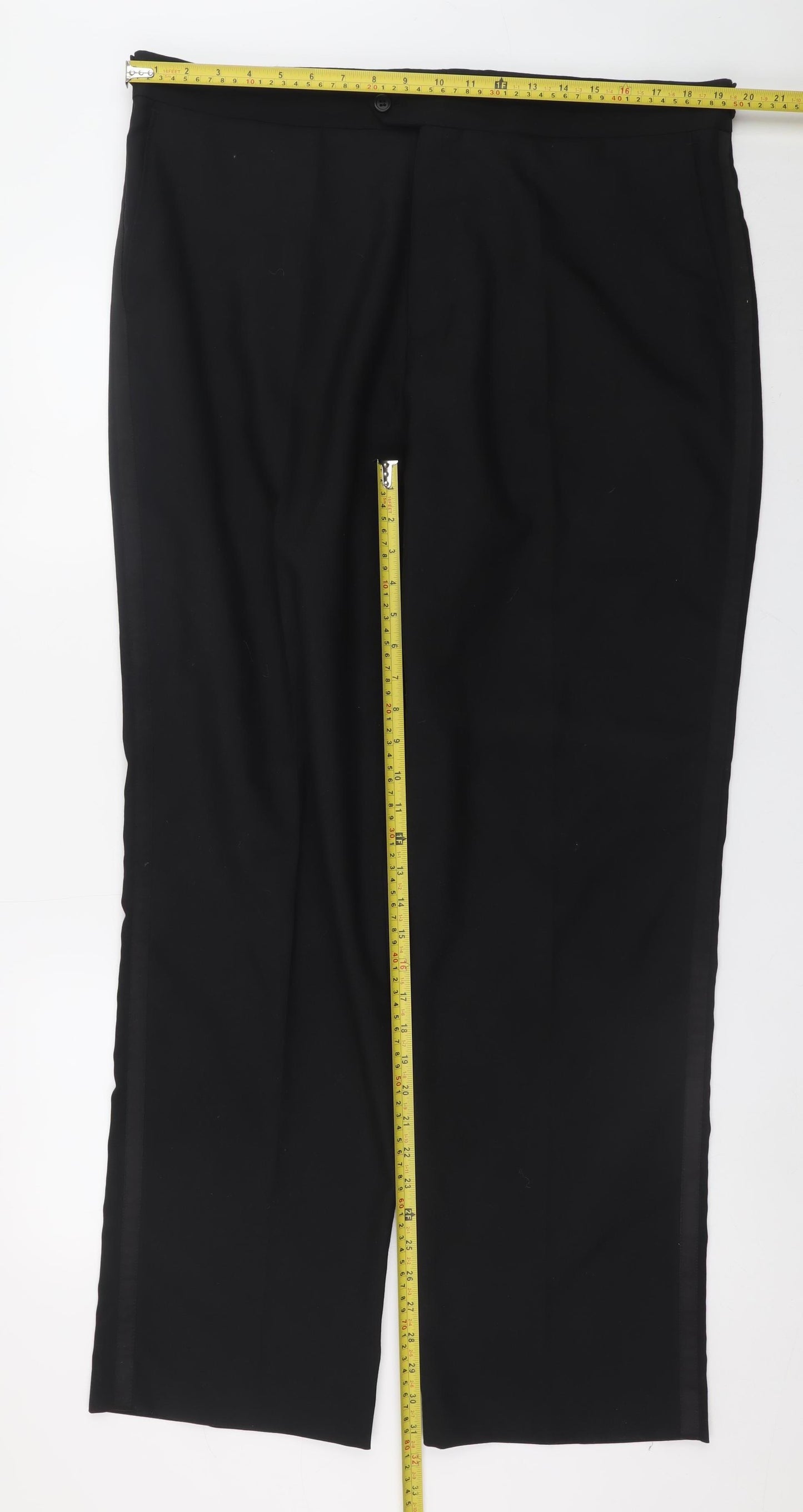 Charlton Gray Men's Black 40R Wool Blend Formal Dress Pants