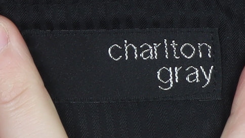 Charlton Gray Men's Black 40R Wool Blend Formal Dress Pants