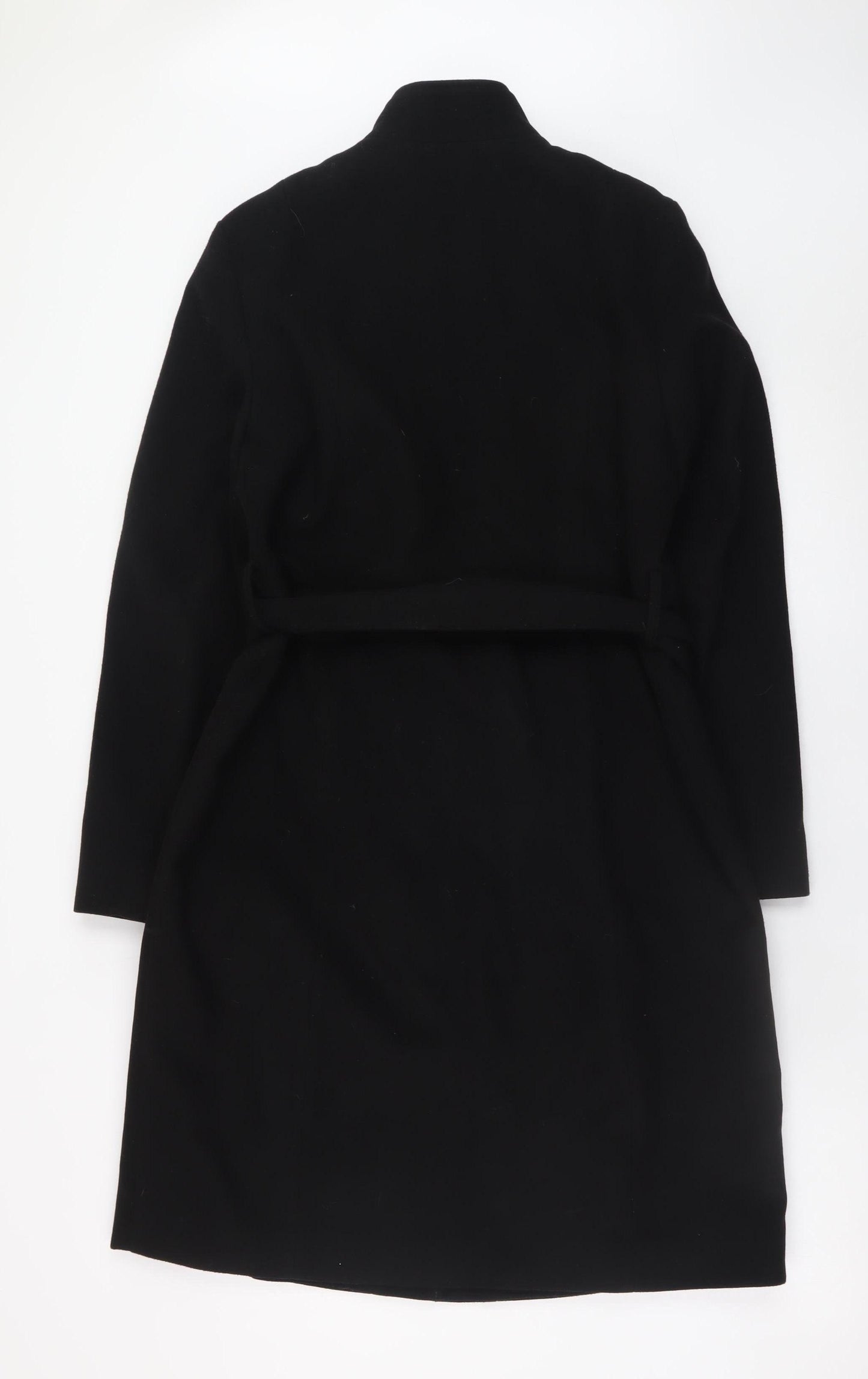 Marks and Spencer Women's Black Long Belted Overcoat Size 12