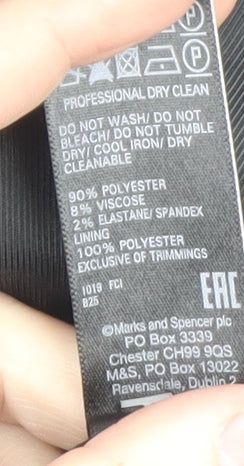 Marks and Spencer Women's Black Long Belted Overcoat Size 12