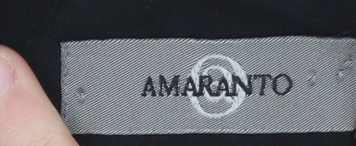 Amaranto Women Black Size 14 Slim Fit Full Zip Jacket