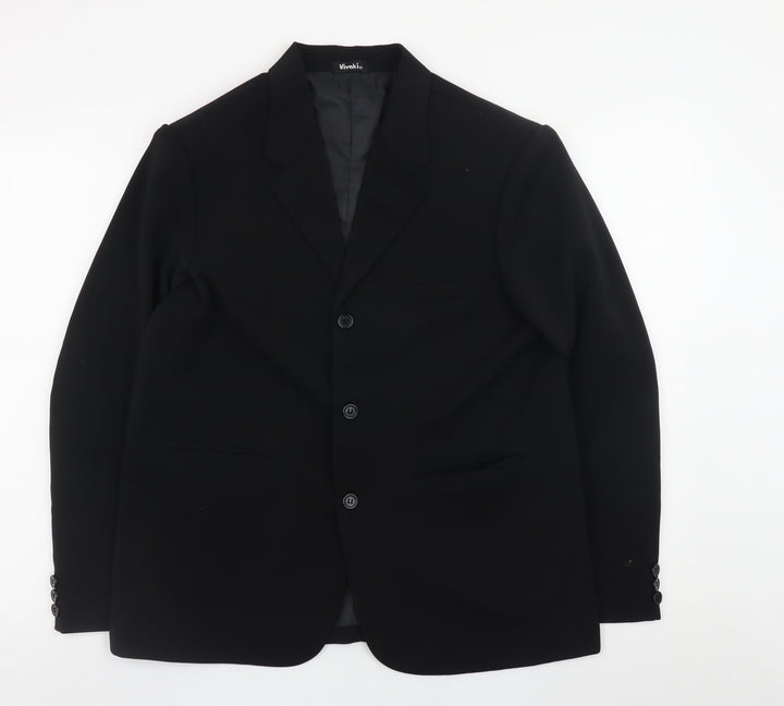 Vivaki Women's Black Classic Polyester Blazer Size 12
