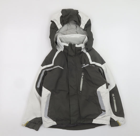 Wedze Boys Grey 8 Years Ski Jacket Winter Waterproof Hooded