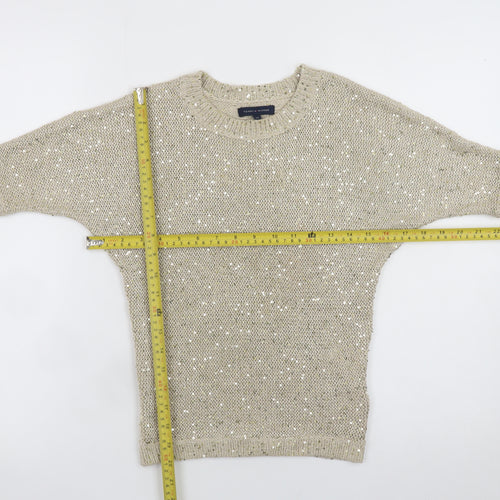 Tommy Hilfiger Teens Beige Sequin Knit Cropped Blouse Size 8