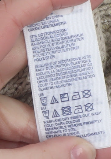 Tommy Hilfiger Teens Beige Sequin Knit Cropped Blouse Size 8