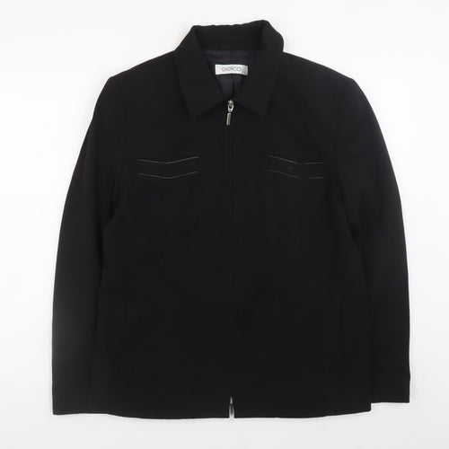 Gelco Womens Black Size 14 Full Zip Collared Jacket