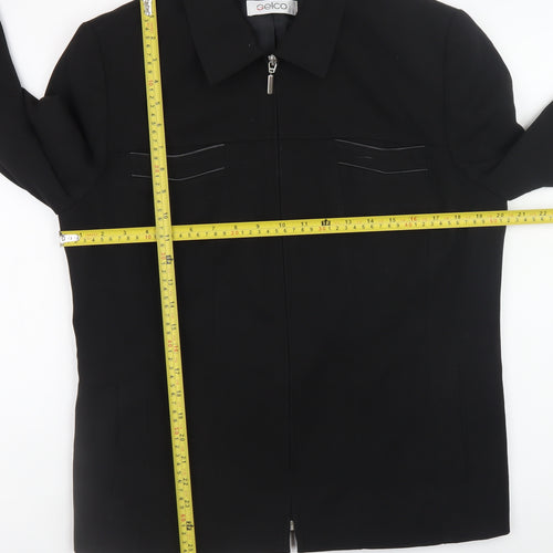 Gelco Womens Black Size 14 Full Zip Collared Jacket