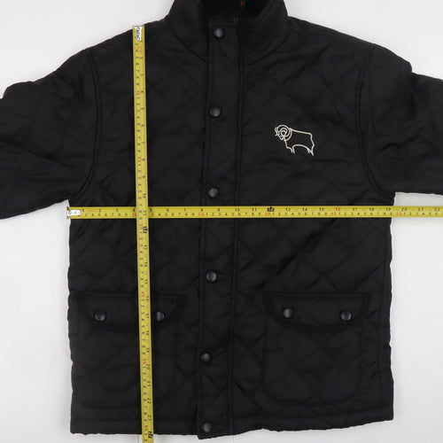 Result Boys Black Quilted Showerproof Jacket 9-10 Years Lightweight Lined