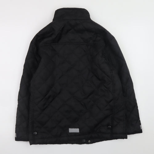 Result Boys Black Quilted Showerproof Jacket 9-10 Years Lightweight Lined