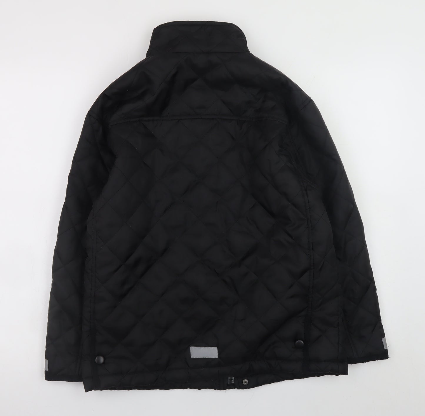 Result Boys Black Quilted Showerproof Jacket 9-10 Years Lightweight Lined