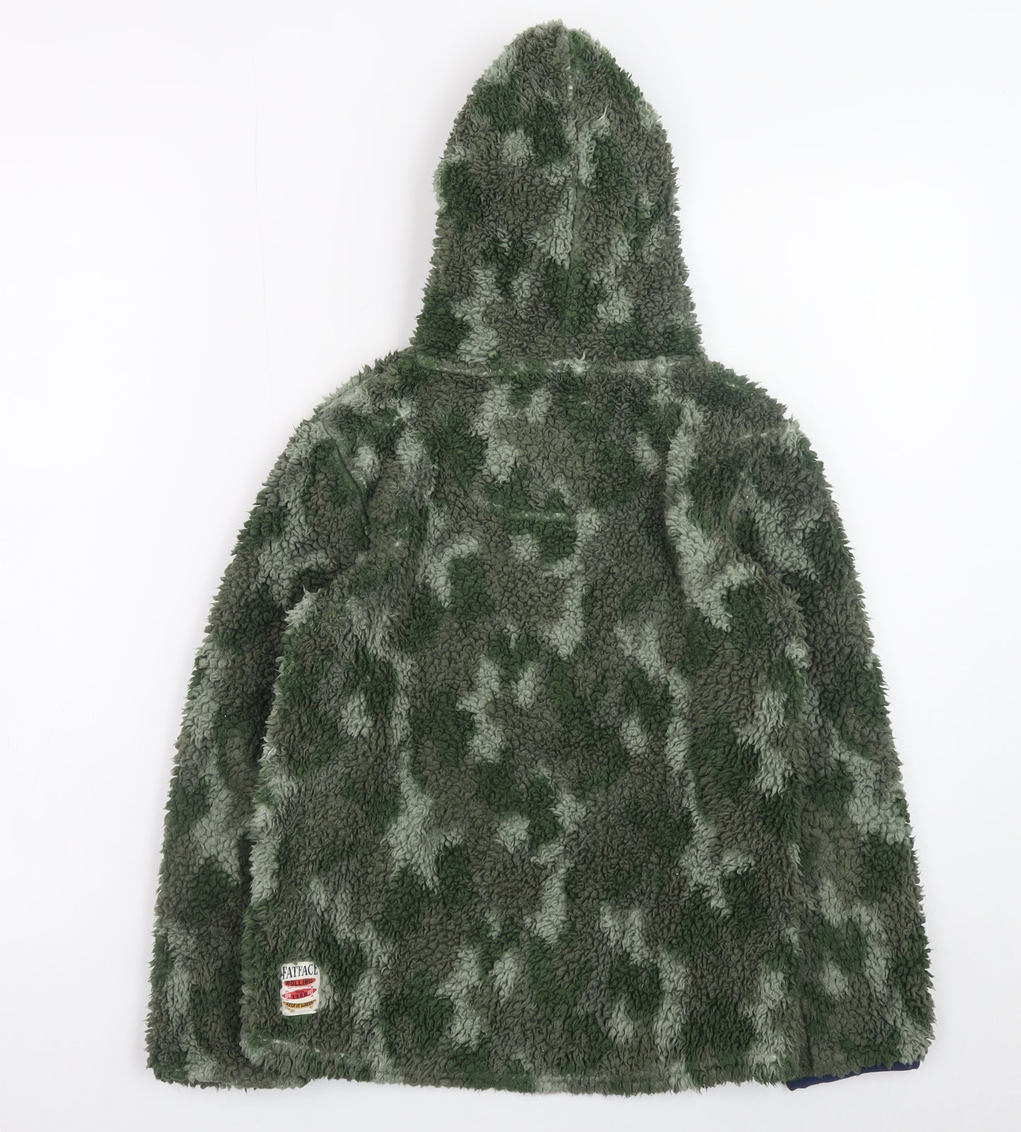 FatFace Boys Green Camouflage Fleece Full Zip Hoodie 8-9 Years