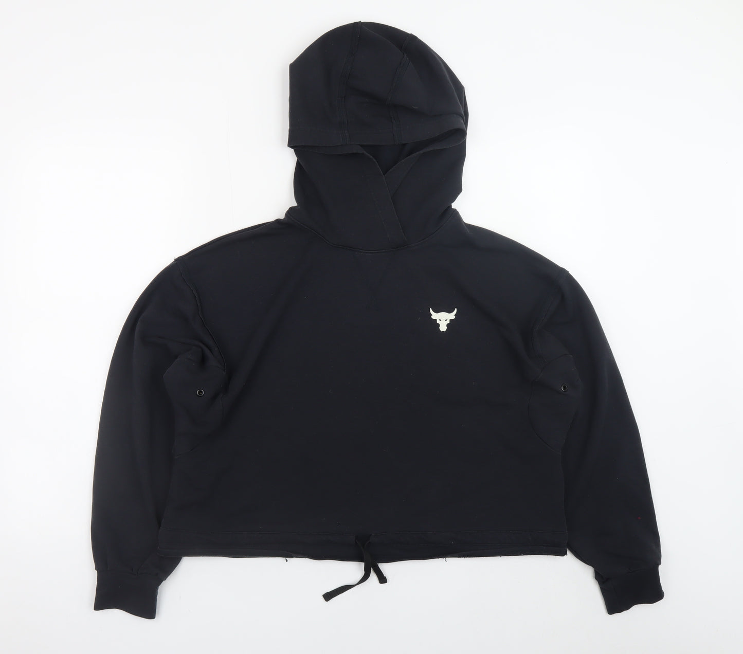 Under Armour Women Black Small Loose Fit Pullover Hoodie Project Rock