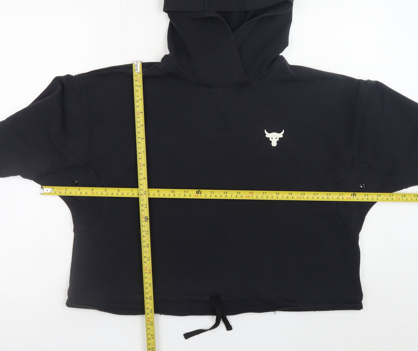 Under Armour Women Black Small Loose Fit Pullover Hoodie Project Rock