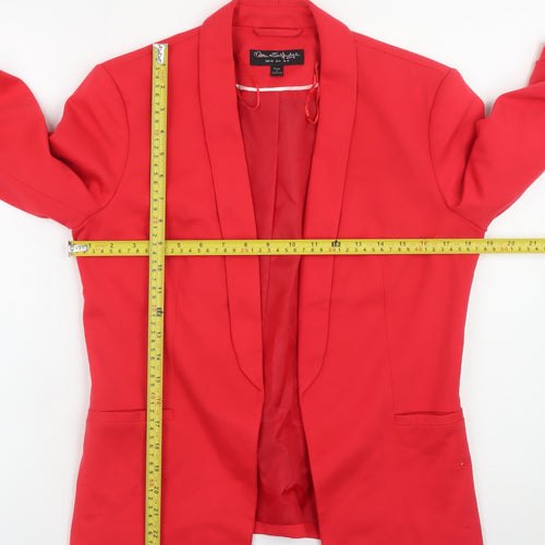 Miss Selfridge Women Red Blazer Jacket UK 10 Regular Fit Mid-Length