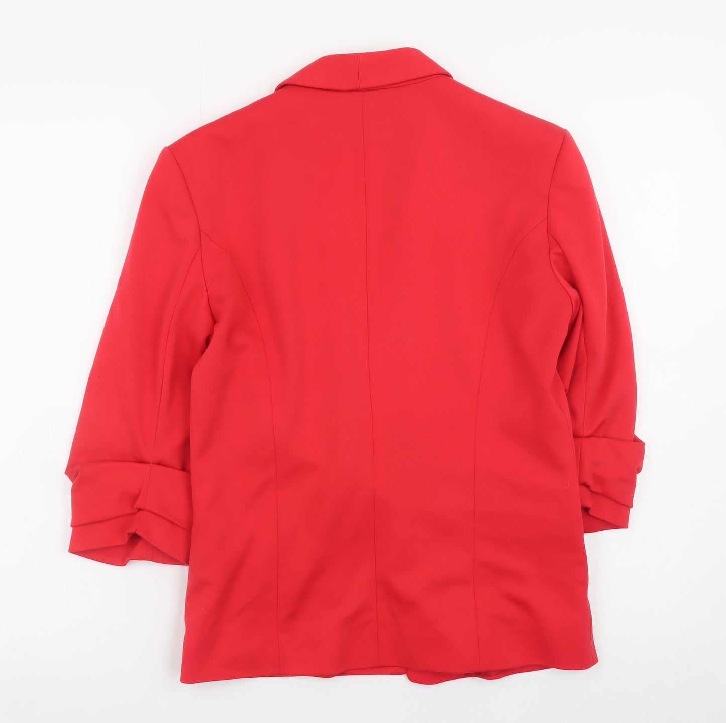 Miss Selfridge Women Red Blazer Jacket UK 10 Regular Fit Mid-Length