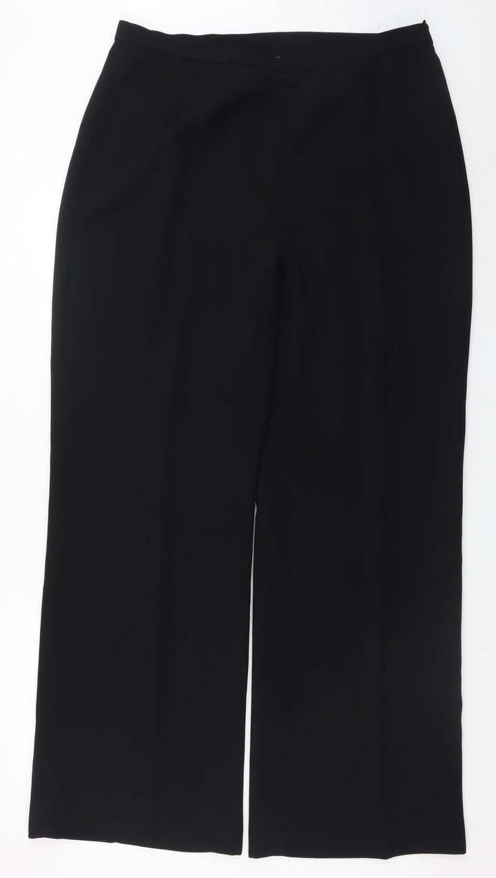 Le Suit Women’s Black Dress Pants Size 14 Wide-Leg Polyester Trousers